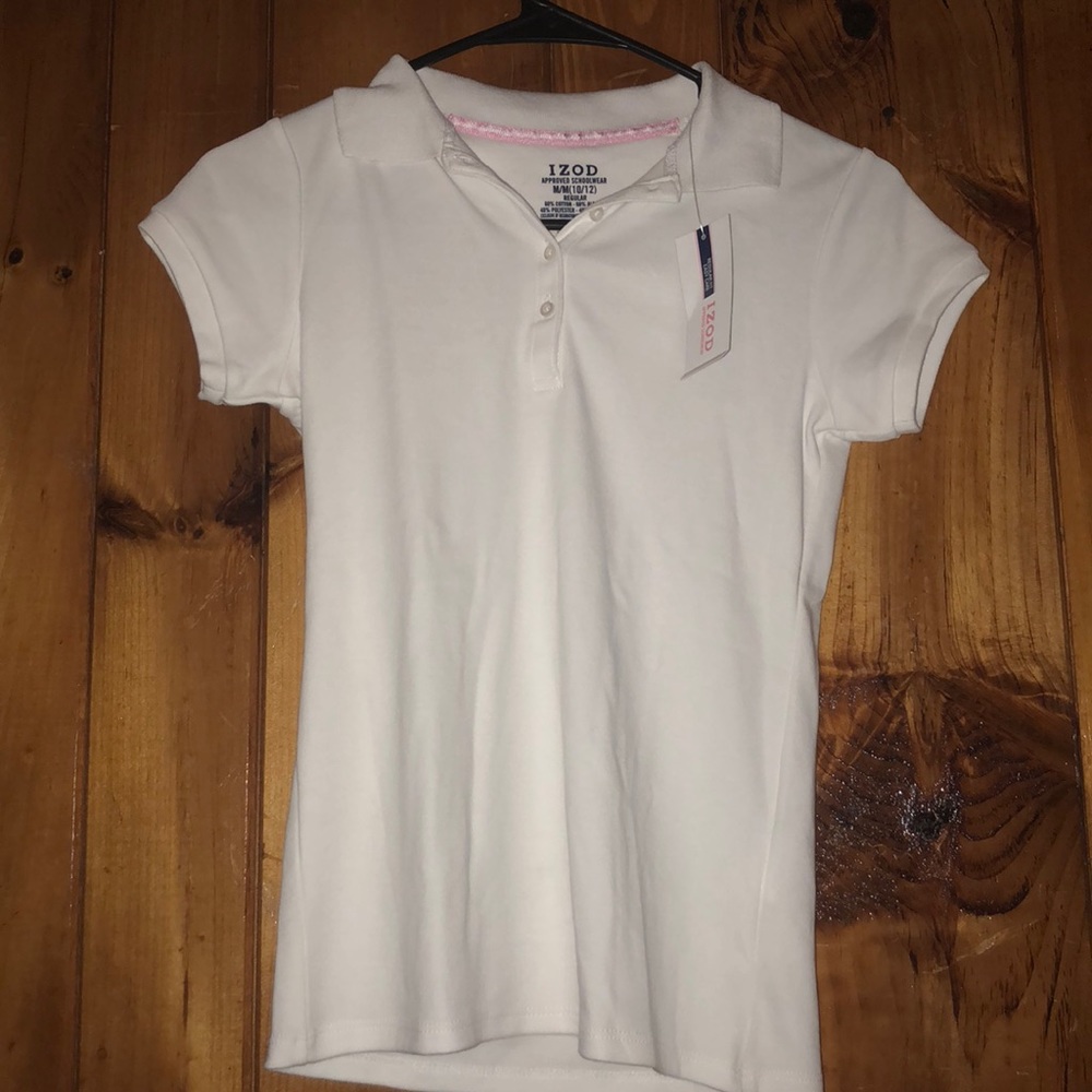 Kids white IZOD button up polo
